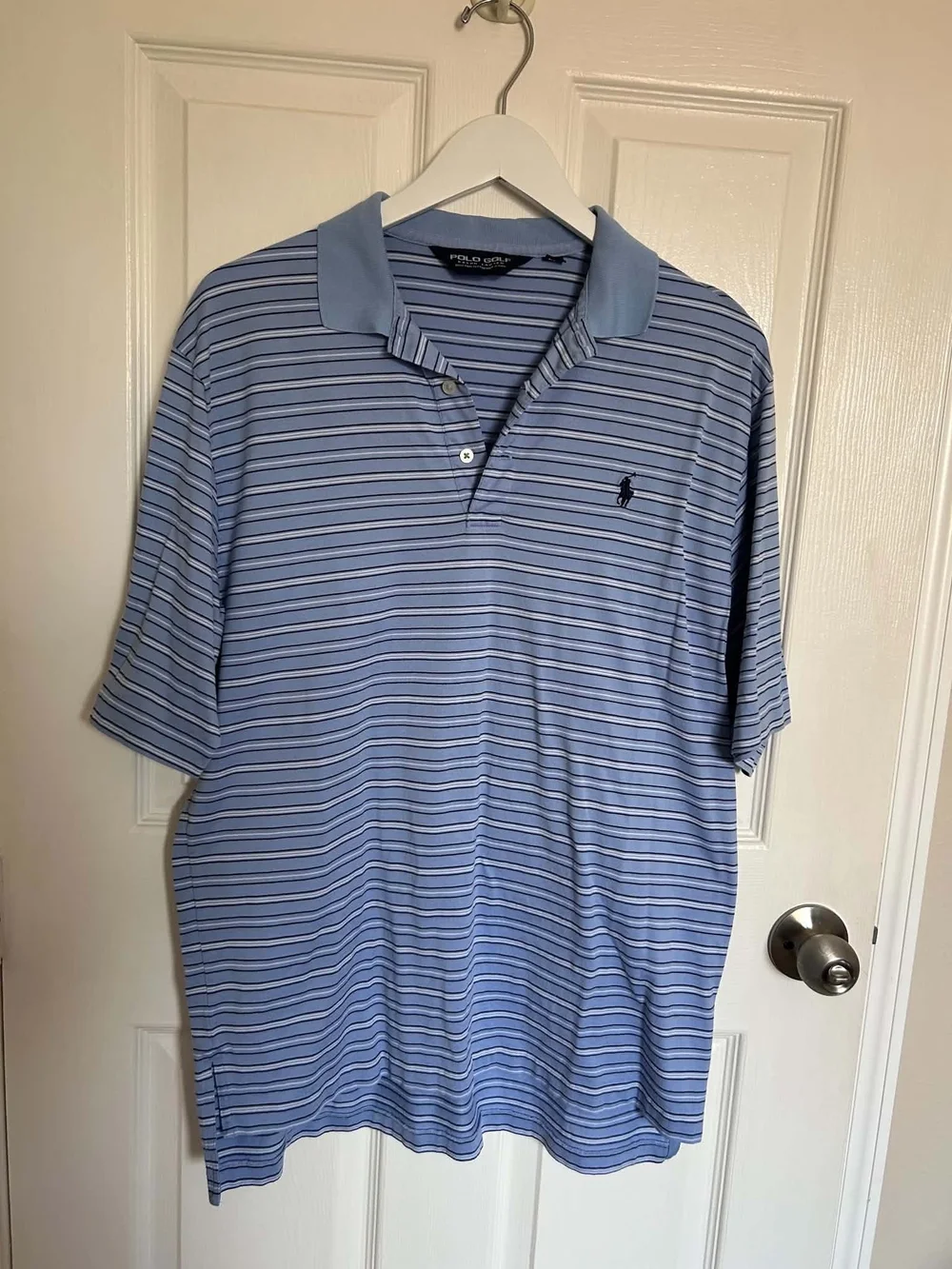 Polo Golf by Ralph Lauren Light Blue Striped Polo Shirt